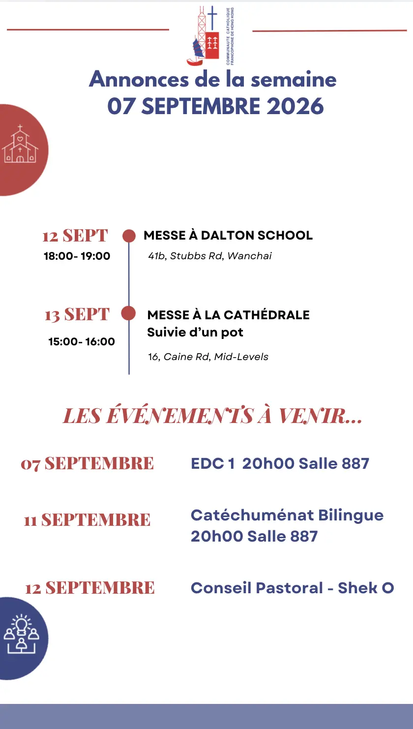 Les annonces de la semaine - 07 Septembre 2026
