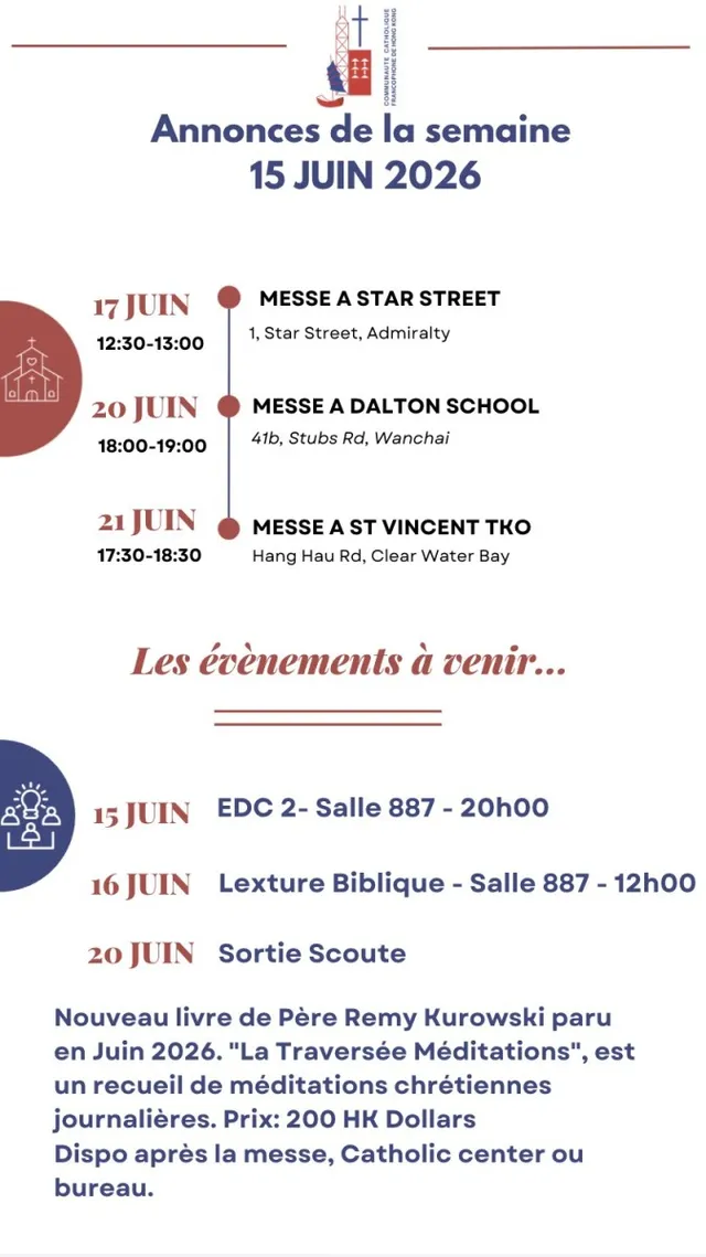 Annonces de la semaine 15 Juin 2016