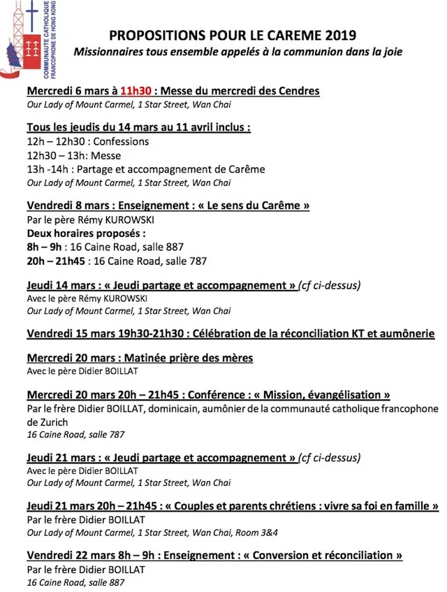Carême : tout un programme !