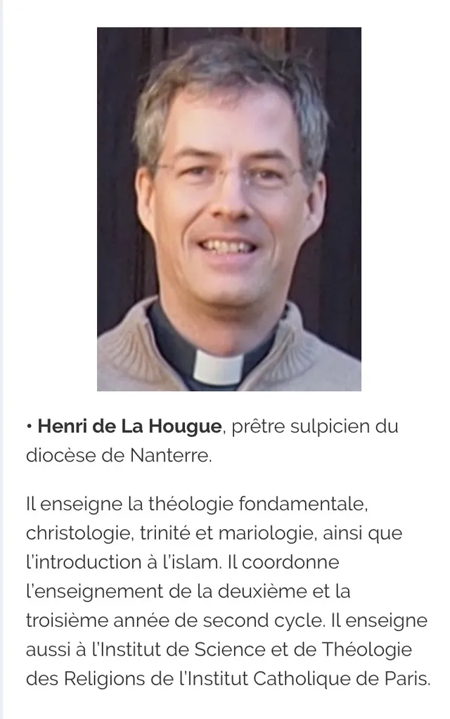 Conference du Pere Henri de la Hougue vendredi 10 janvier