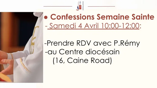 Confessions Semaine Sainte
