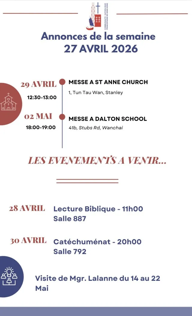 Les annonces de la semaine 27 Avril 2026