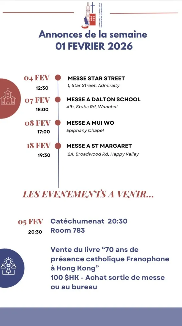 Les annonces de la semaine 01 Février 2026