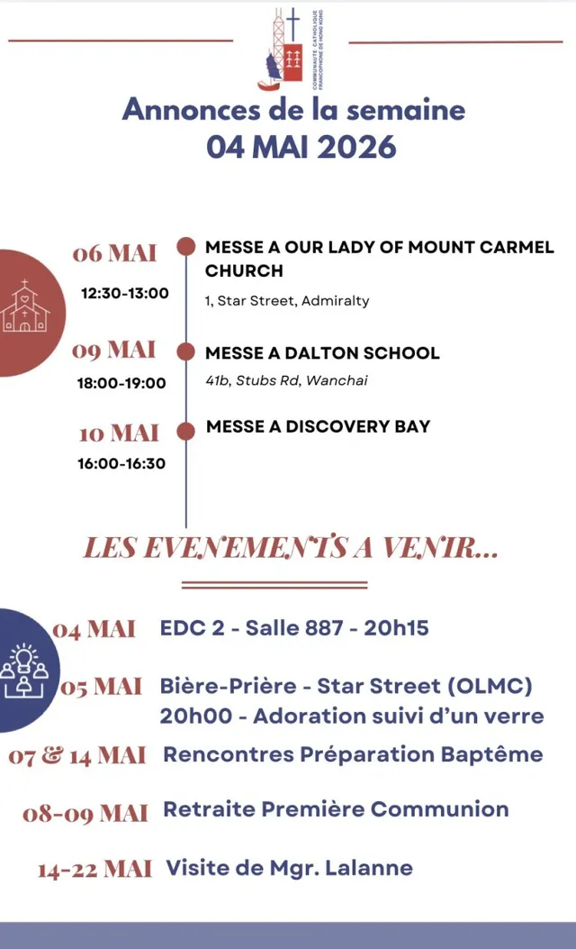 Les annonces de la semaine 04 Mai 2026