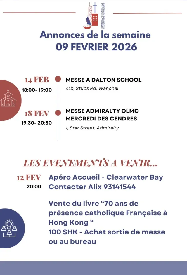 Les annonces de la semaine 09 Février