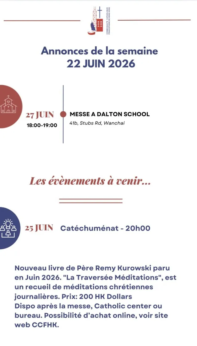 Les annonces de la semaine 22 Juin 2026
