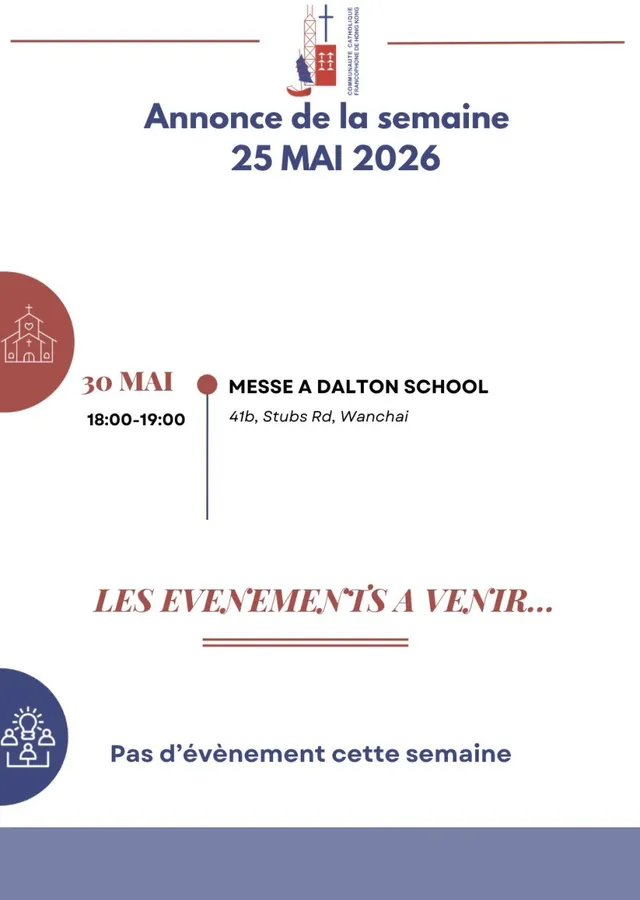 Les annonces de la semaine 25 Mai 2026