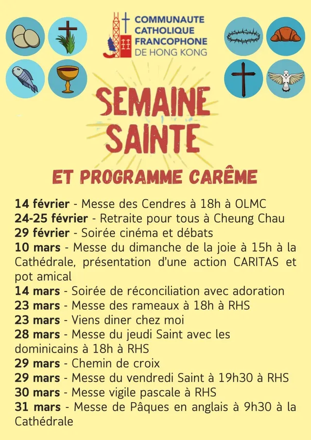 Les annonces paroissiales  – semaine du 12 février 2024