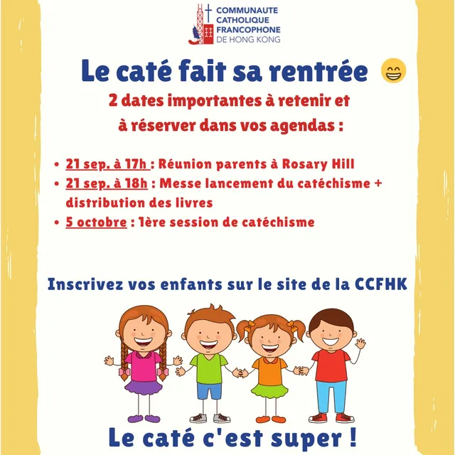 Les annonces paroissiales – semaine du 16 septembre 2024