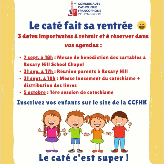 Les annonces paroissiales – semaine du 2 septembre 2024