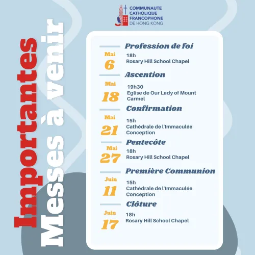 Les annonces paroissiales  – semaine du 24 avril 2023