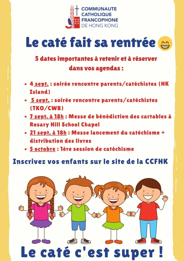 Les annonces paroissiales – semaine du 19 août 2024