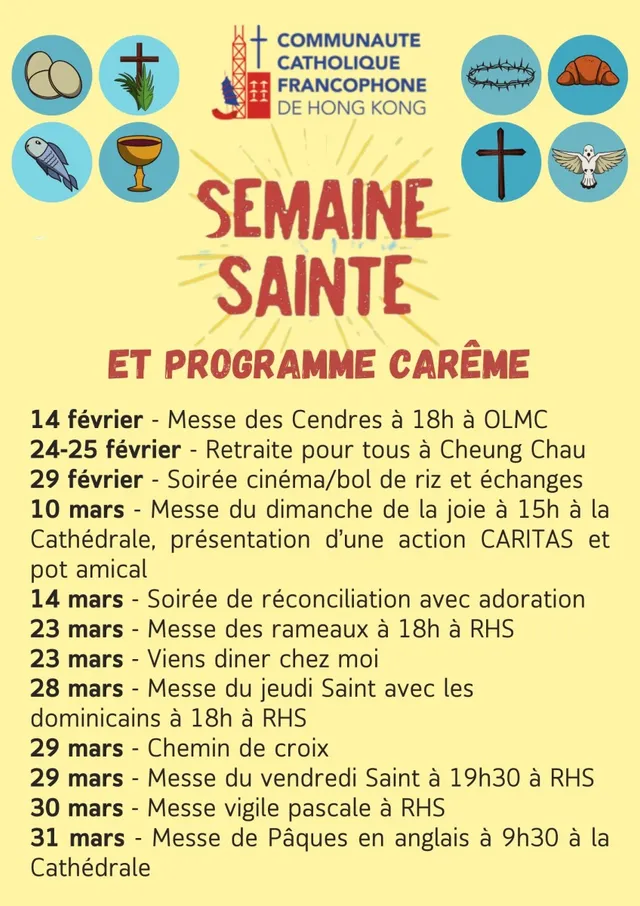 Les annonces paroissiales – semaine du 4 mars 2024