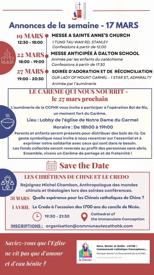 Mardi infos  – semaine du  17 mars 2025