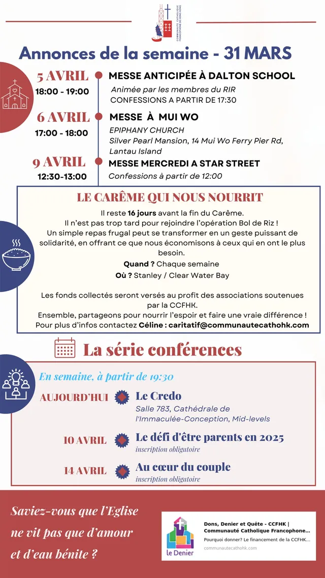 Mardi infos  – semaine du  31 mars 2025