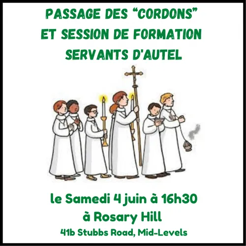 Messe de la Pentecôte et remise des cordons aux servants d’autel le samedi 4 juin