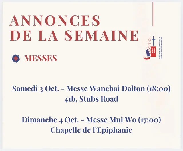 Messes de la semaine du 29 Septembre