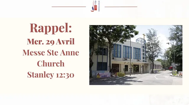 Rappel: Messe Ste Anne 29 Avril 2026